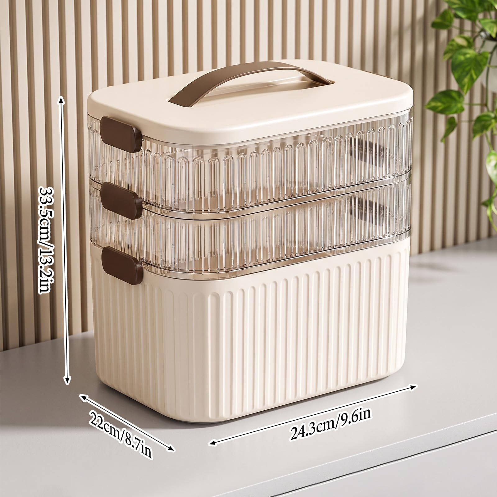 Scatola portaoggetti per medicinali, organizer multiuso a 3 strati, con maniglia portatile e chiusura a fibbia di sicurezza, grande organizer da scrivania per primo soccorso, per casa, ufficio, auto