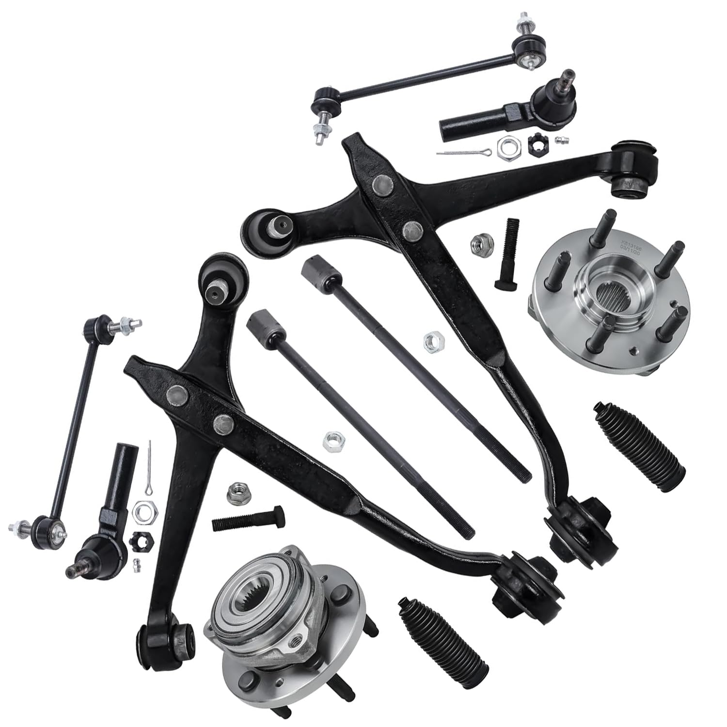 Detroit Axle - Front 12pc Wheel Bearing Hubs Kit for 99-03 Ford Windstar