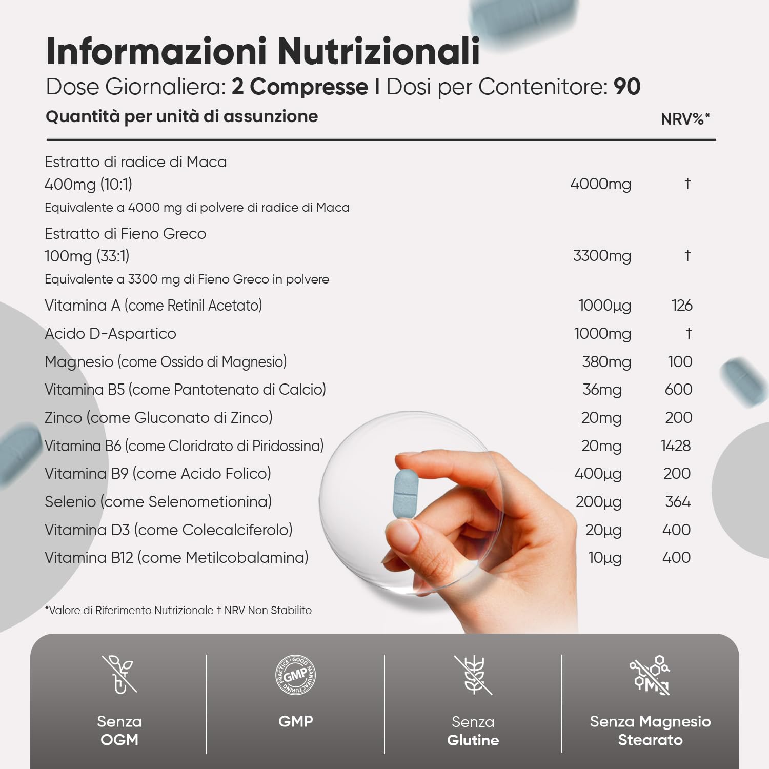 T Boost Complex Vegano, 180 Compresse, 3 Mesi, Integratore Maca Uomo, Zinco, Selenio, Vitamina B5, Magnesio, Lo Zinco Contribuisce al Mantenimento di Normali Livelli di Testosterone nel Sangue (EFSA)