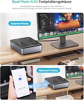 Yottamaster Hálózati NAS Szerver 2.5" SATA HDD/SSD-hez - Privát Felhő Tárhely, Automatikus Mentés, SDVN Titkosítás, Mágneses Fedél 5