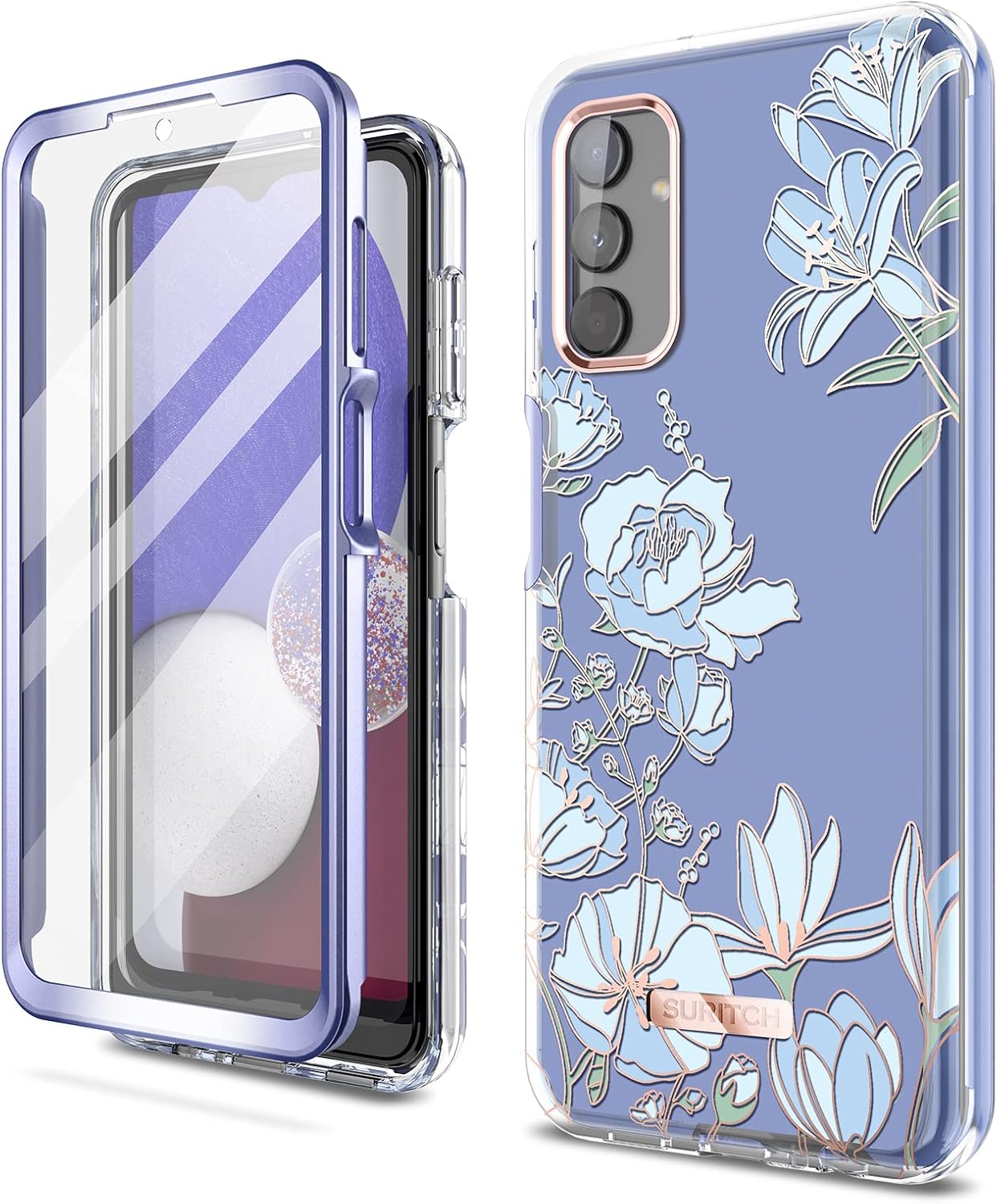 Coque Samsung Galaxy A13 5G Avec Support pour Cartes Bleu Ciel