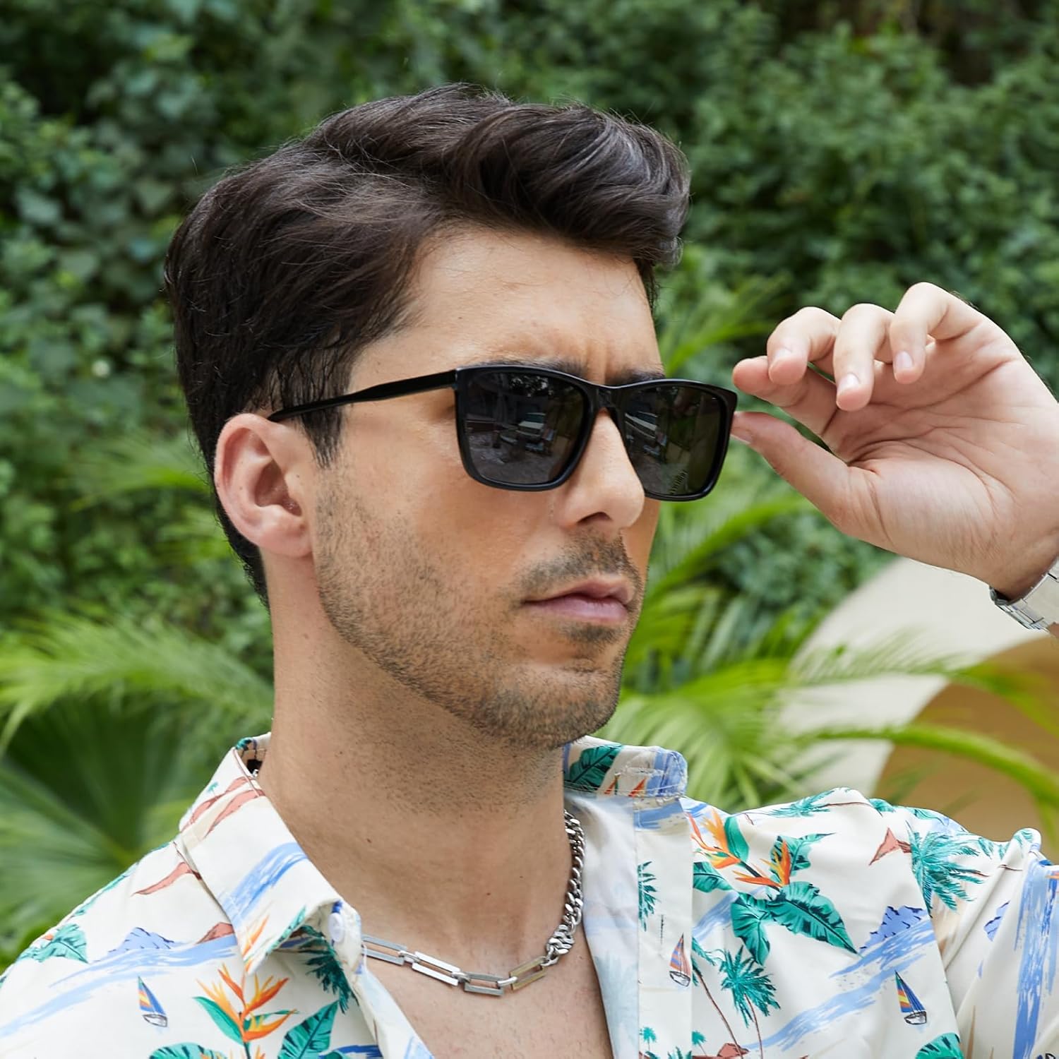 DUCO Sunglasses Men Polarized UV400 Protection Mens Sun Glasses Fashion Trendy Retro Square Lenses Shades Acetate Frame1235 - Image 8