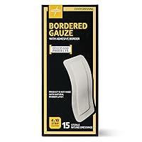 Vista 1 de Medline Gasa con bordes, apósito adhesivo para heridas de isla de 4" x 10", estéril, 15