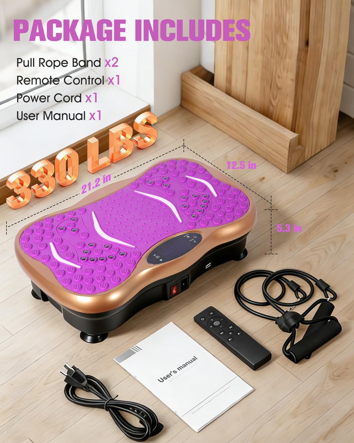 Vibration Plate Exercise Machine, Vibration Platform for Lymphatic Drainage Full Body, 99 Speed Levels, 5 Workout Modes & Resistance Bands, Home Gym Equipment for Shaping, Toning & Weight Loss