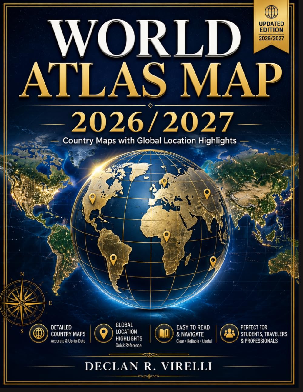 World Atlas Map 2026/2027: Country Maps with Global Location Highlights
