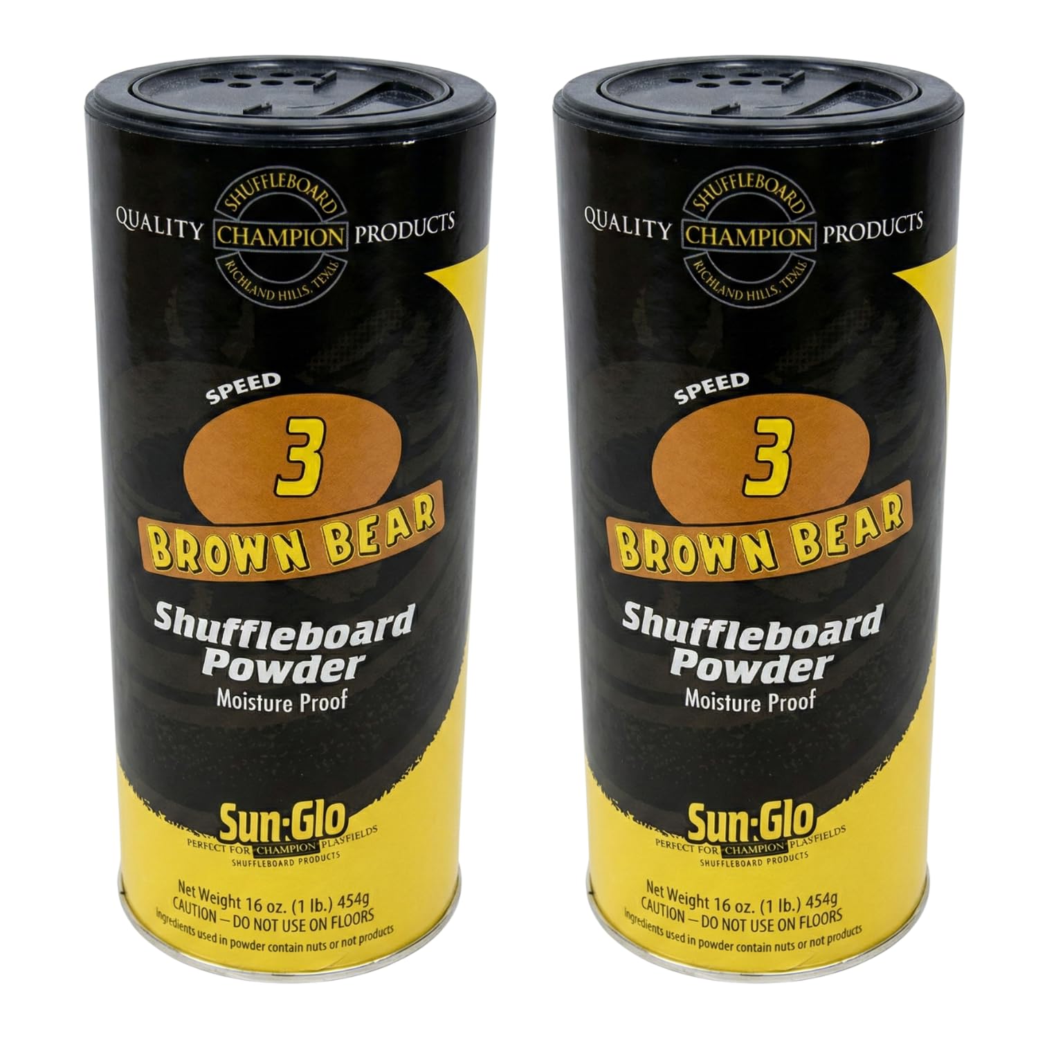Sun-Glo Speed #3 (Brown Bear) Shuffleboard Powder Wax – Medium-Fast Speed for Optimal Control & Precision – 16 oz Shaker Can (Pack of 2)