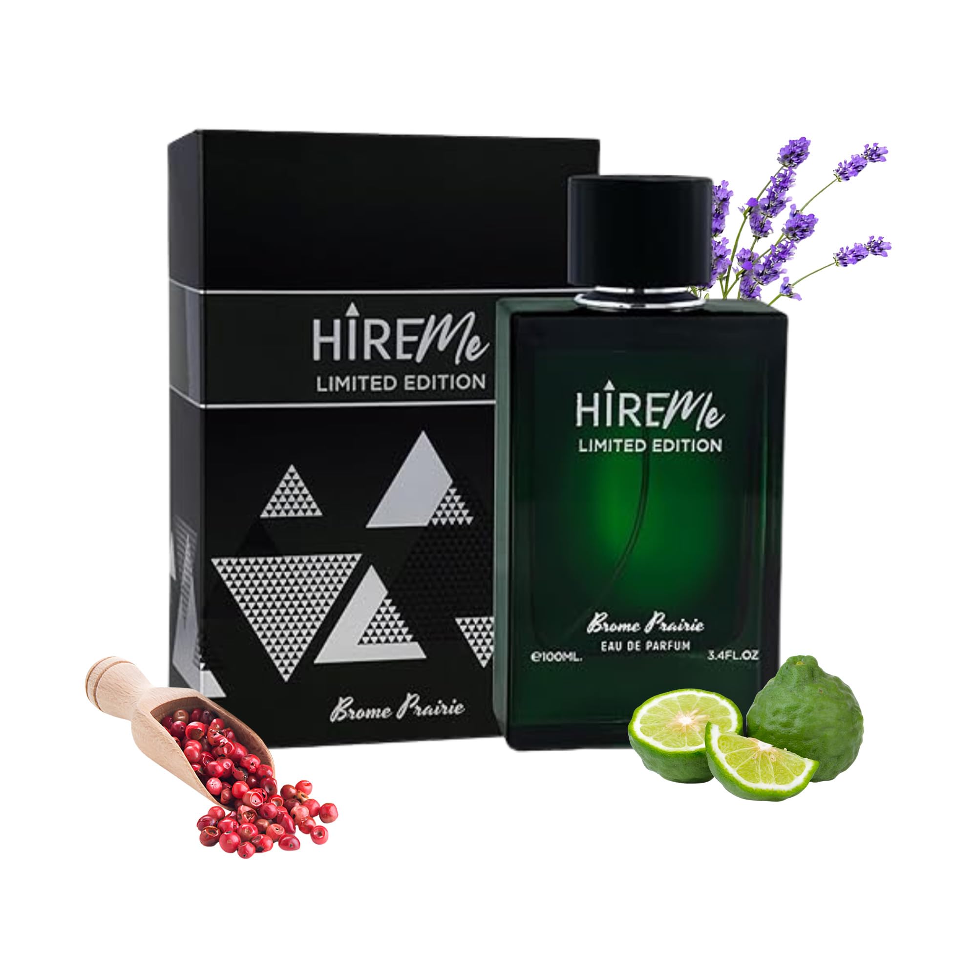 HireMe Luxury Long Lasting Perfume for Men l Long Lasting Professional Fragrance with Bergamot, Pink Pepper & Patchouli l Made in Dubai