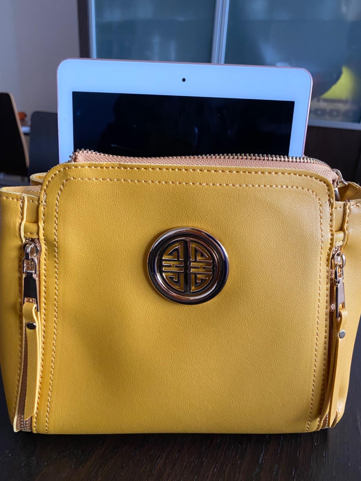 Borsa Donna Miss Lulu In Pelle PU - Grande, Elegante, Con Nappine E Tracolla Regolabile - Foto 7