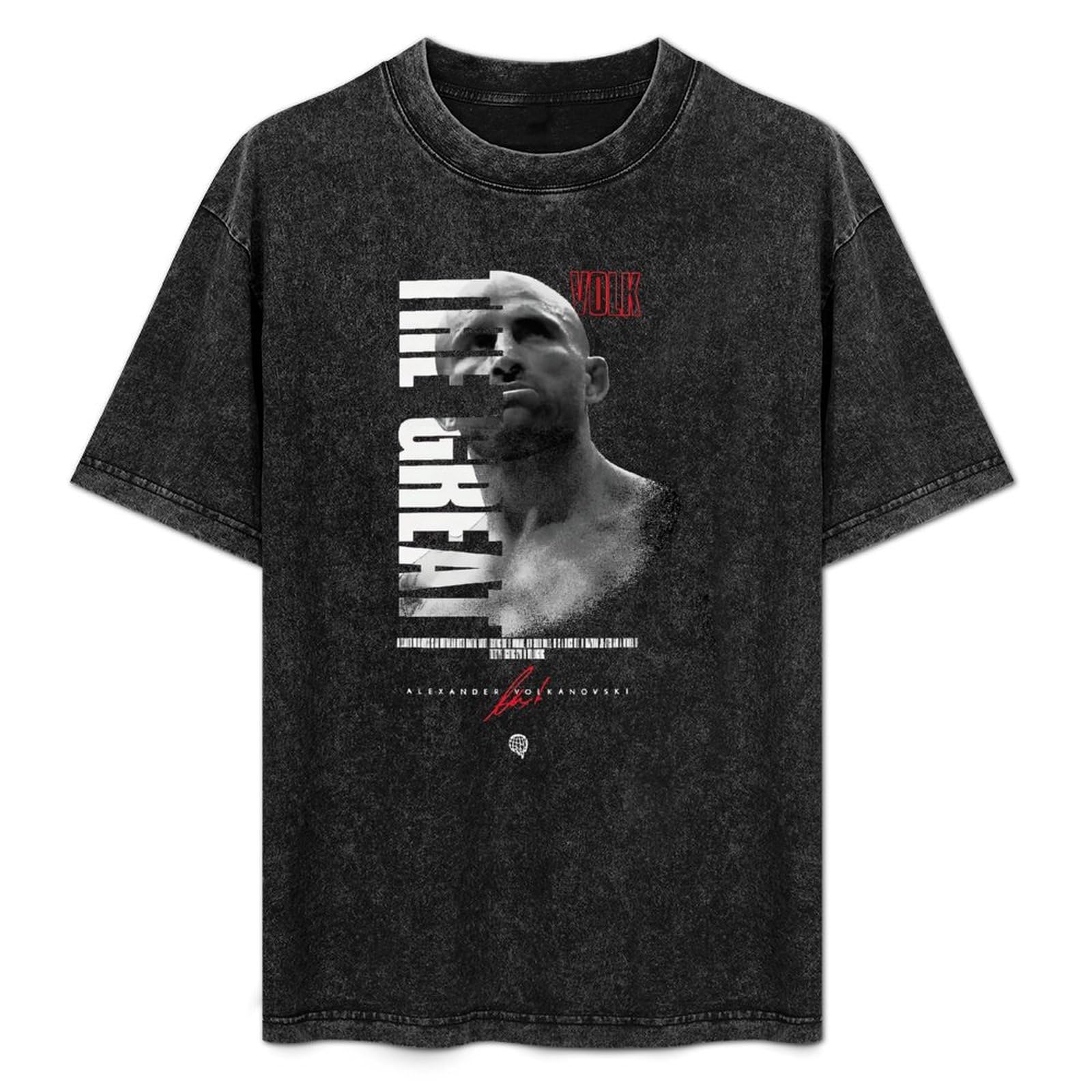 SATURNin&pd Fashionable Men's Retro T-Shirt Alexander Volkanovski Combat Cotton T-Shirt Black M