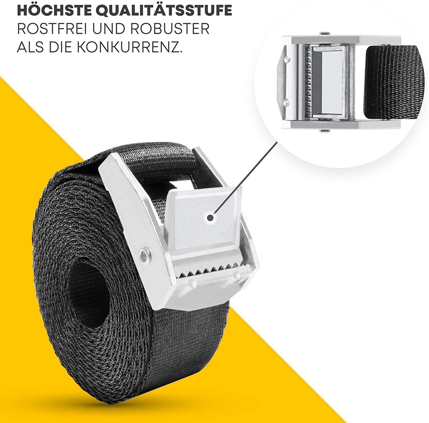 Schmitz.Tools Bodenanker Trampolin Erdanker zum Eindrehen - Extra sichere Premium Ausführung - Sturmanker Befestigung Boden - Verstellbarer XXL-Gurt - 2,50m - Rostfrei