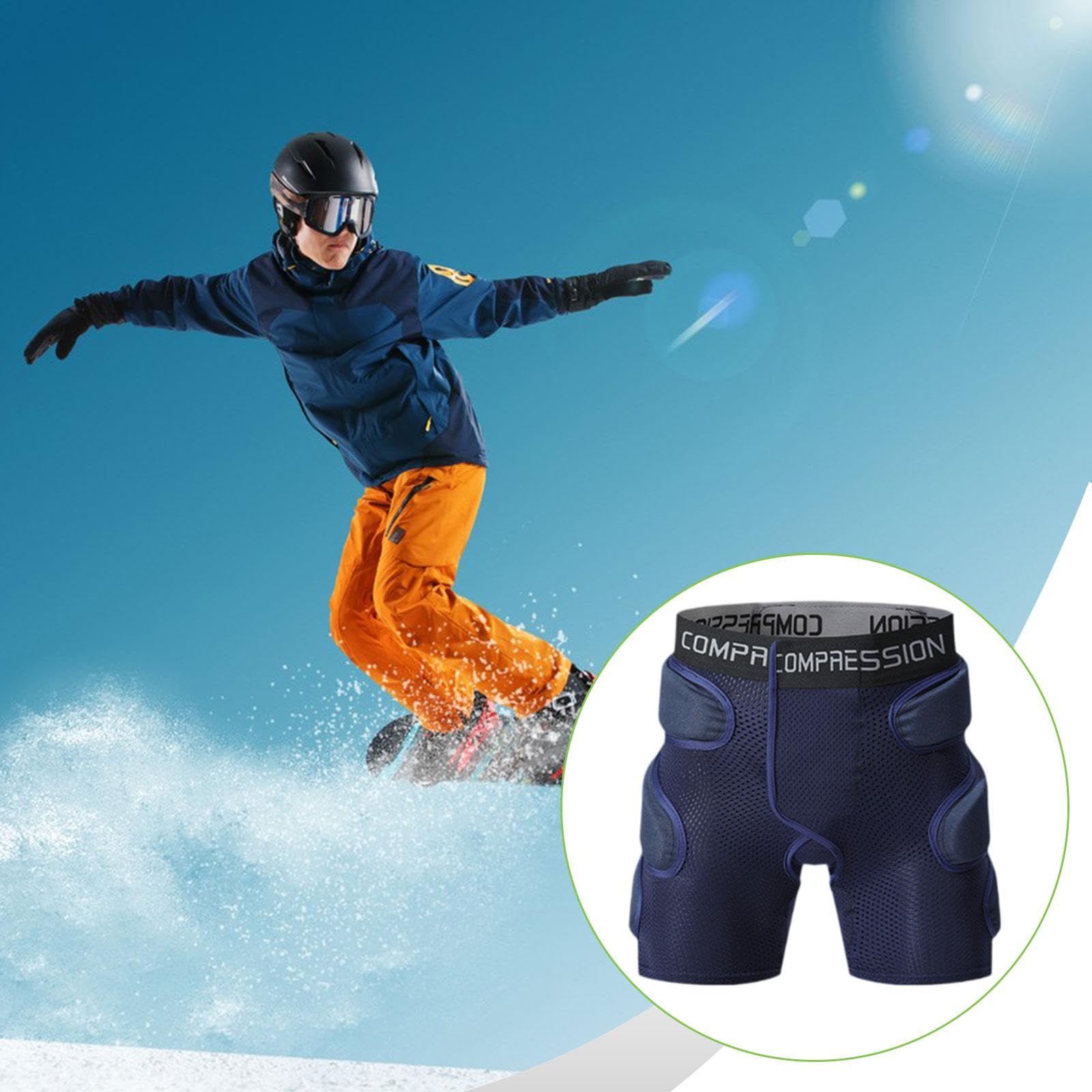 Short de Protection Rembourré 3D pour Hanches - Pantalon Sport Ski Snowboard Roller - Coussin de Sécurité- S