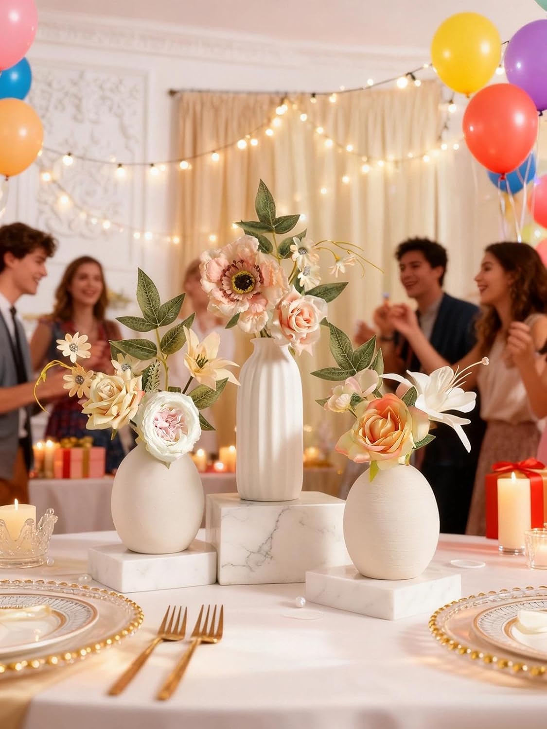 Artificial Flowers,Champagne Pink Silk Fake Flowers for DIY Wedding Bridal Bouquets, Wedding Cake Flowers for Table Centerpieces Baby Shower Birthday Party Home Decorations - Image 8