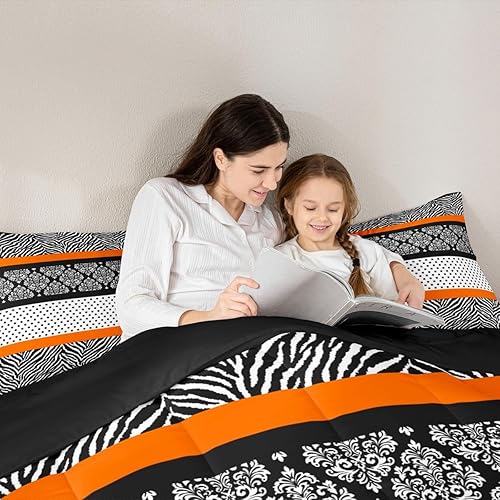 Miniatura 211 de Castle Fairy Juego de ropa de cama con estampado de cebra, tamaño matrimonial, juego de edredón de animales de África y vida silvestre, juego