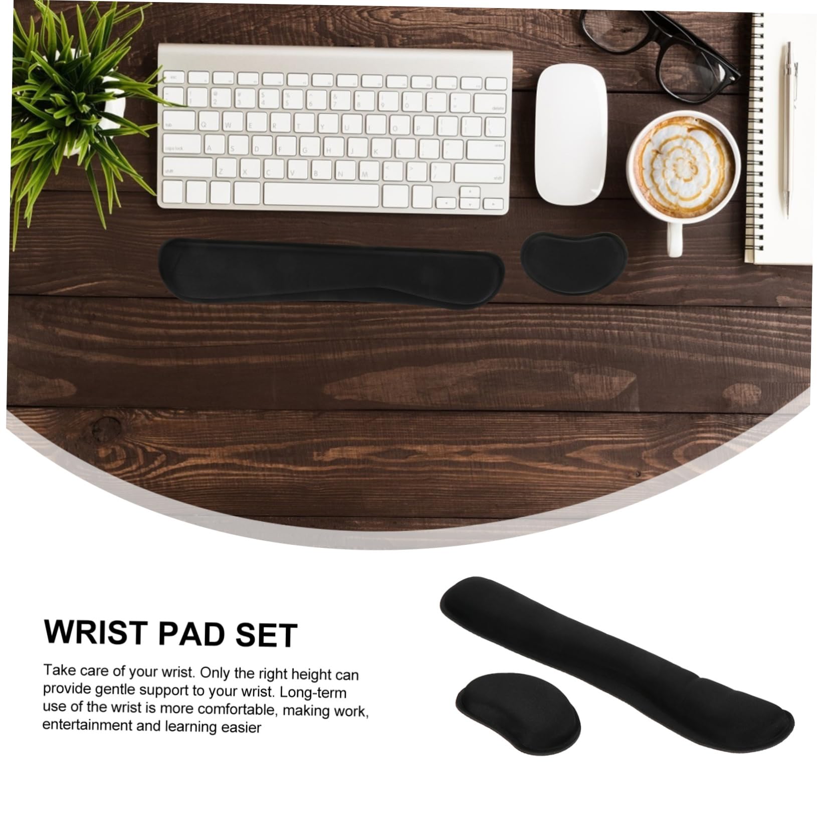 SHINEOFI 3 Set Di Poggiapolsi Ergonomici Per Tastiera in Memory Foam Per Polso E Mano Comodi Cuscini Accessori Per Ufficio