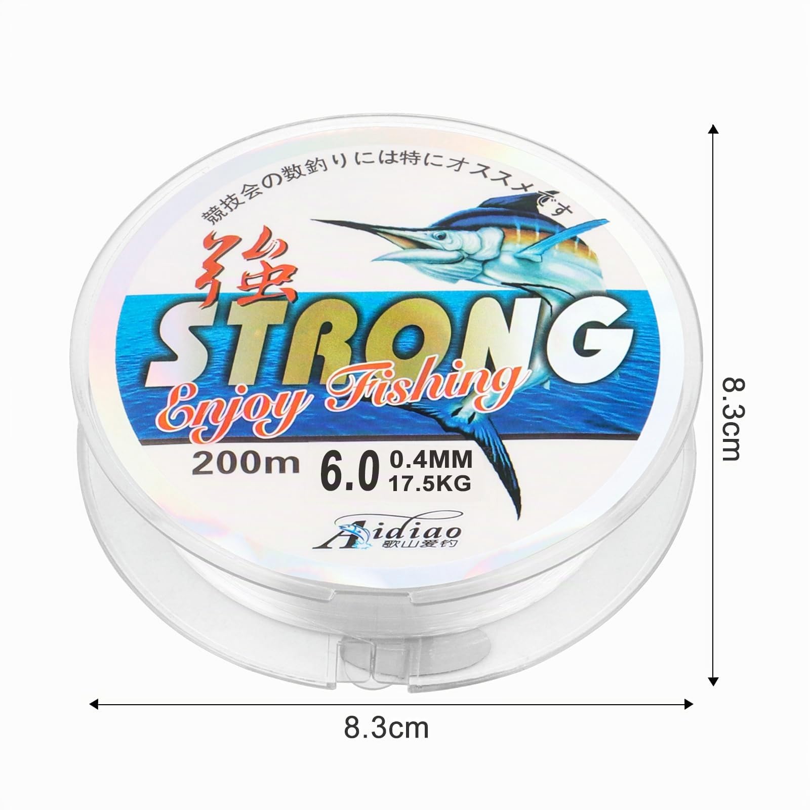 Hilo de Pesca de Nailon de 200 m/0,4mm, monofilamento, Bobina de Pesca, Resistente al desgarro, Fuerte Carga, Hilo de Nailon, Hilo de Pesca Transparente, para Pesca en mar