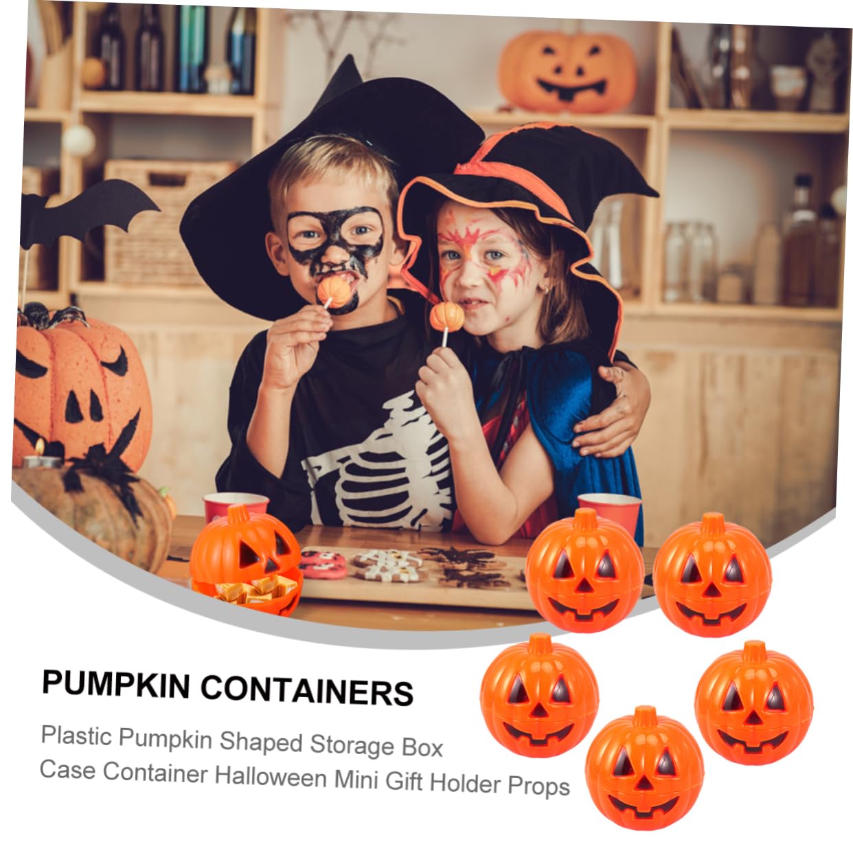 Ciieeo Stk Kleine Halloween-Kürbis-Requisiten Flipper Halloween-Boxen für Süßigkeiten grusel kleidung Spielzeuge - Aufbewahrungsbehälter für Kürbisse