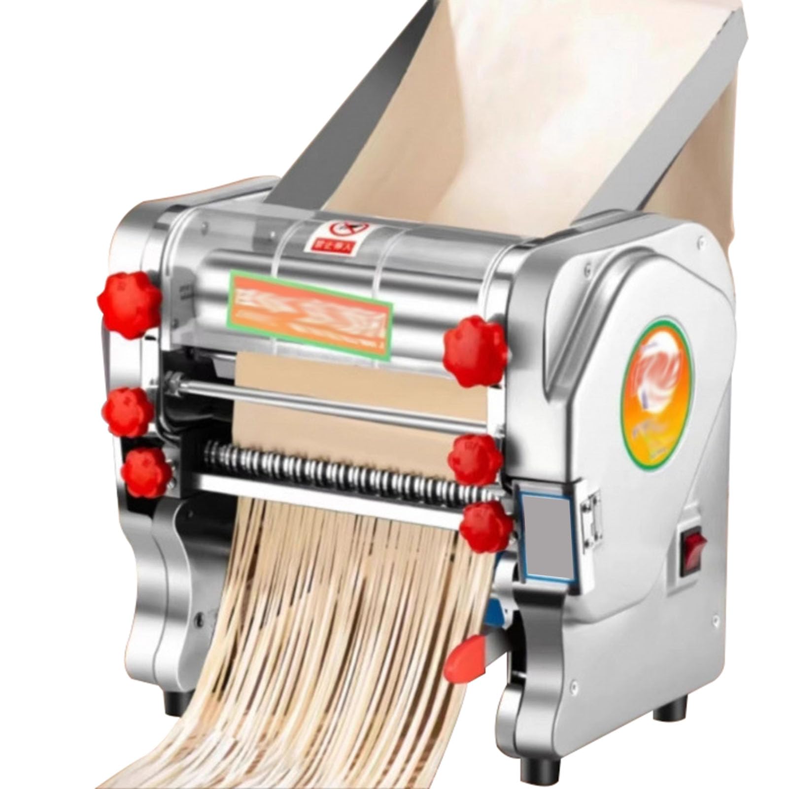 Macchina per Pasta Fresca Professionale,Macchina Pasta Fresca Elettrica per Noodle,Biscotti,Pizza,Sfogliatrice con Coperchio,Ritrazione Lama,Doughwidth24cm