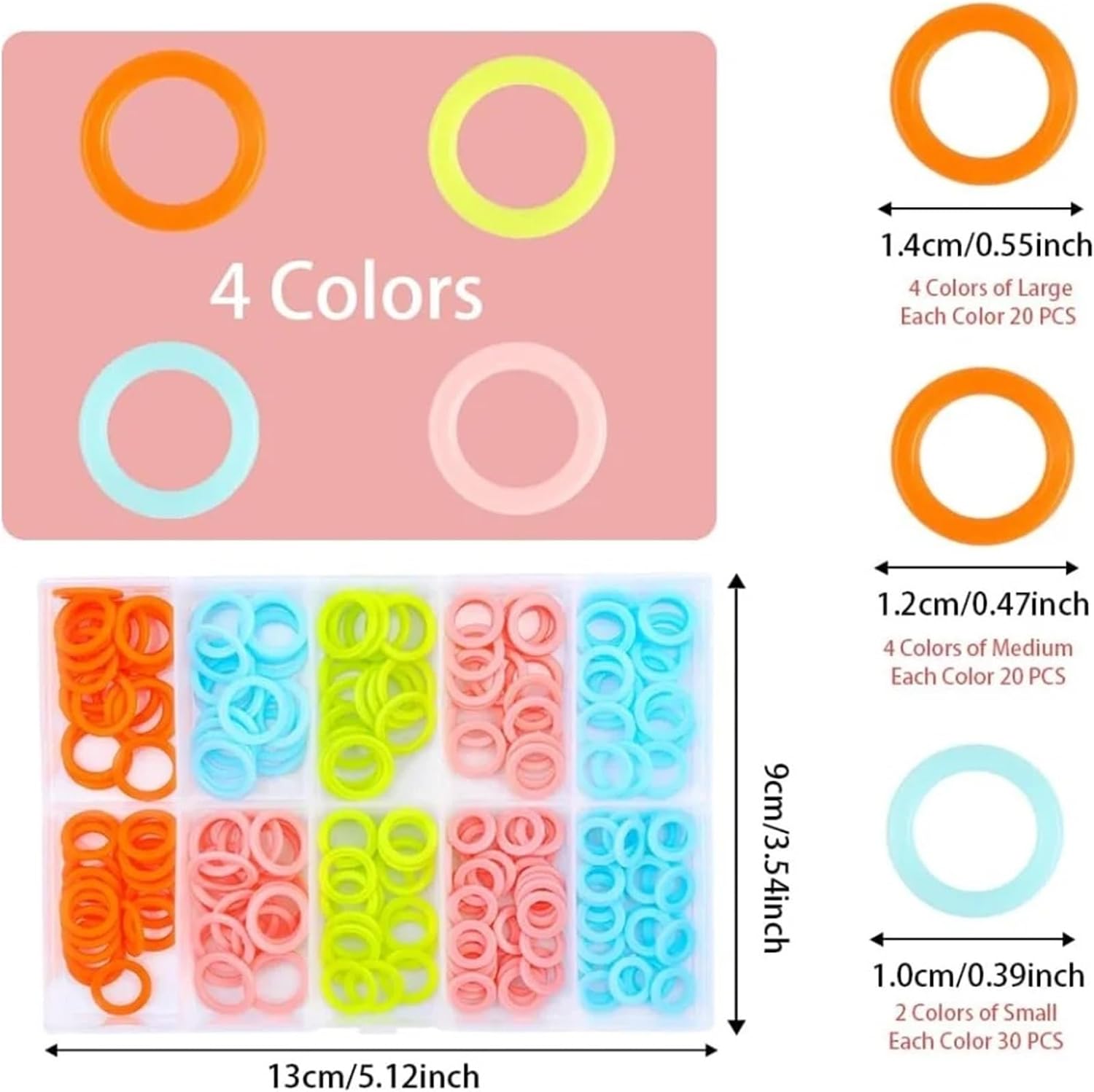 Stitch Markers 6Box Stitch Markers for Crocheting Knitting Random Colored Rings Crochet Locking Counter with Storage(380pcs/box)