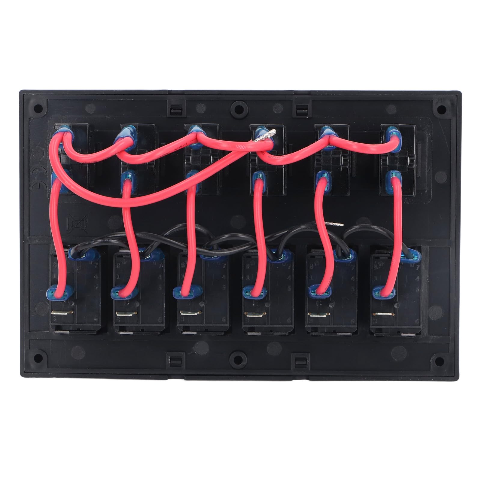 Pannello Interruttori a Bilanciere per Barche Marine a 6 Gruppi Impermeabile, DC12V 24V Pannello Interruttori a LED per per Auto, Camion, Barche Marine, Display Voltmetro