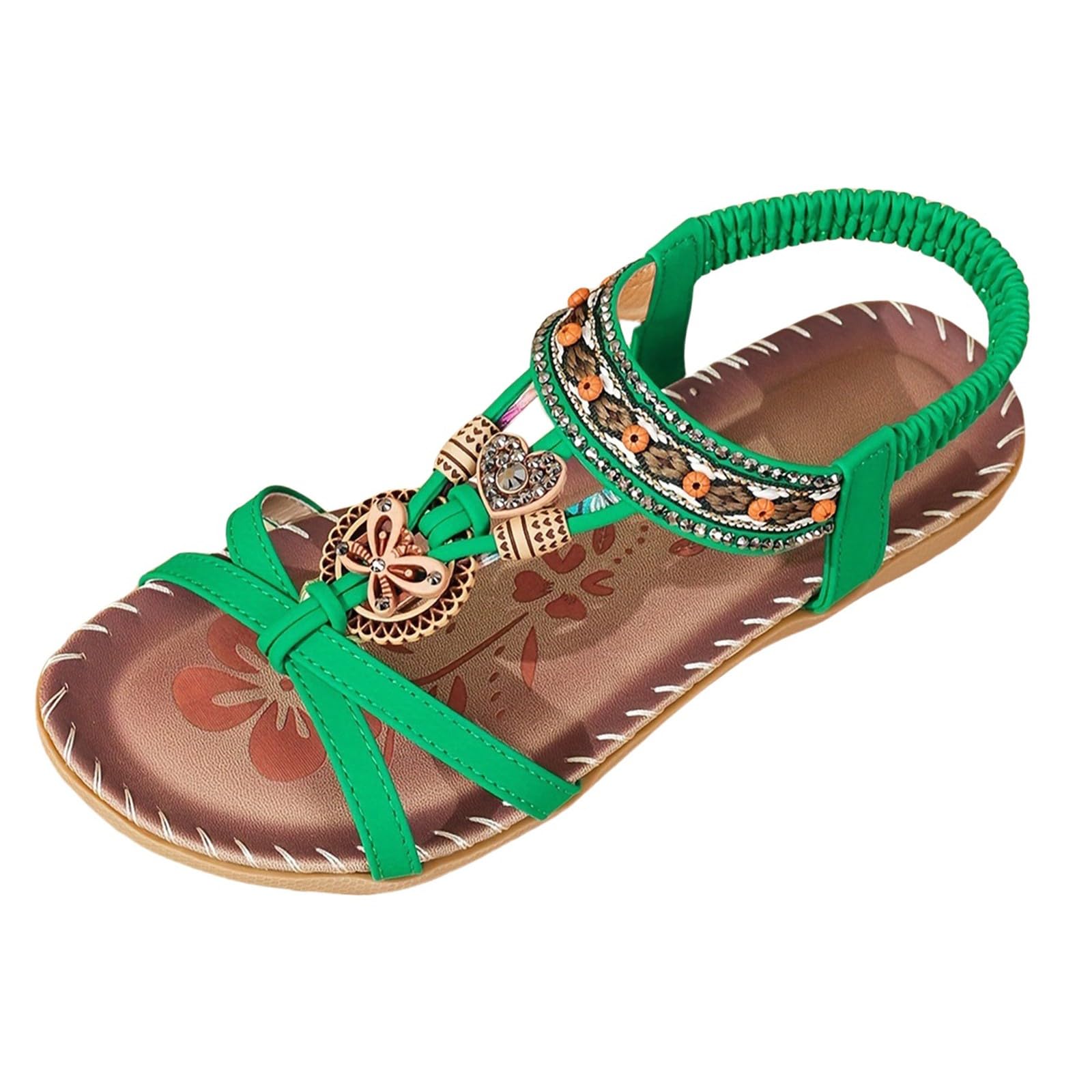 Genérico Sandalias Trekking Mujer De Talla Grande, Planas, Con Flores, Punta Abierta, Informales, Para Playa Y Exteriores Zapatos Comodos Verano Sandalia Negra Plana Shoes For Women Blanca Tacon