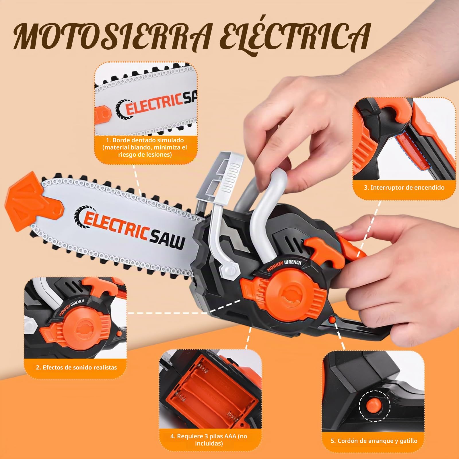 Caja Herramientas Juguete Niños 3 Años, 32pcs Herramientas Juguetes Taladro Niños con Taladro Eléctrico, Motosierra, Regalo Niño 3 4 5 6 Años