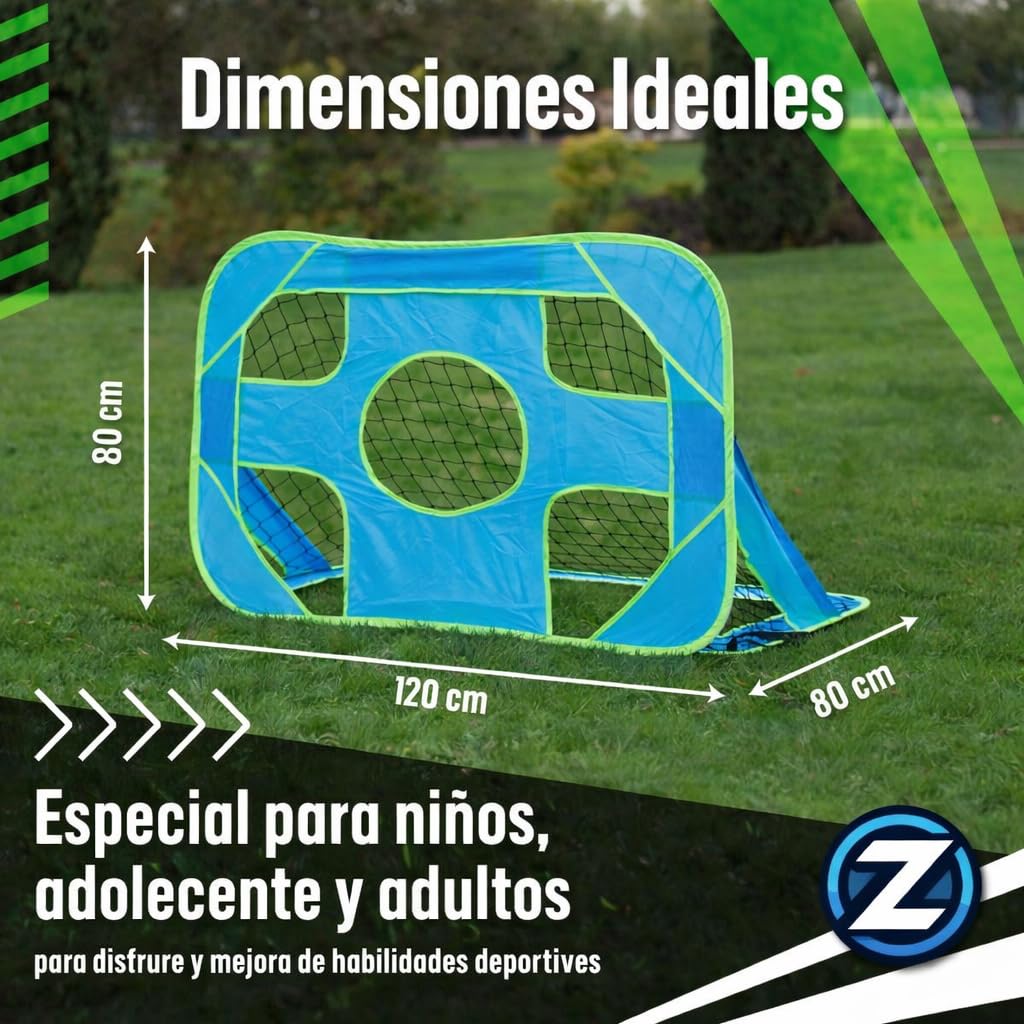 Porteria de Futbol Plegable para Niños 120x80x80 – Mini Porterias Compactas y Resistentes para Jardin y Entrenamiento