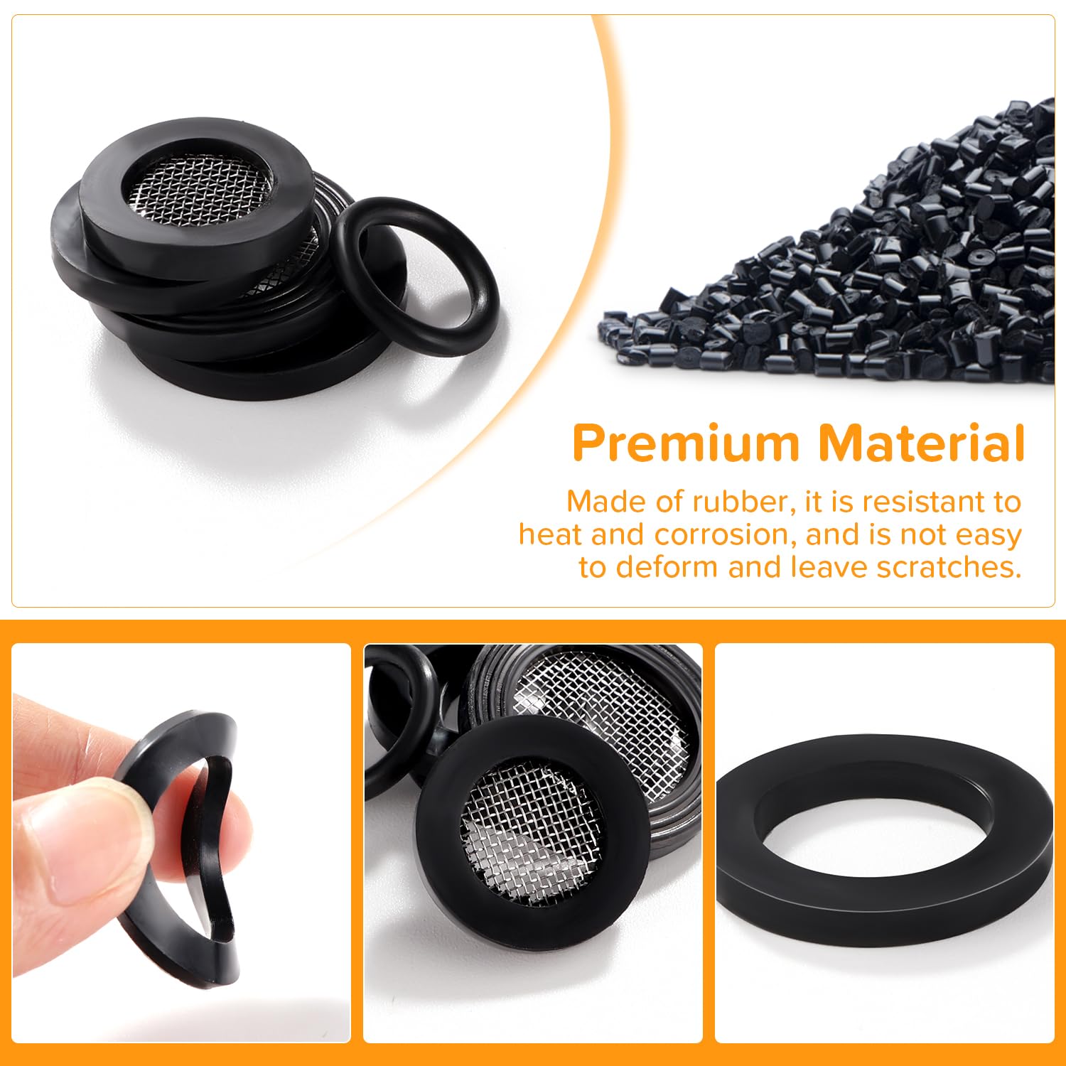 Lyeteung 45 PCS 1/2 3/4 Inch Hose Washers and Filter Mesh Washer Kit, Mesh Rubber Washers, Seal O Ring Gasket, for Water Faucet Shower Garden Plumbing - Image 3