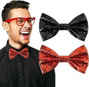 TINEASUR Nœud Papillon Pré-noué à Paillettes Pour Homme - Nœud Papillon