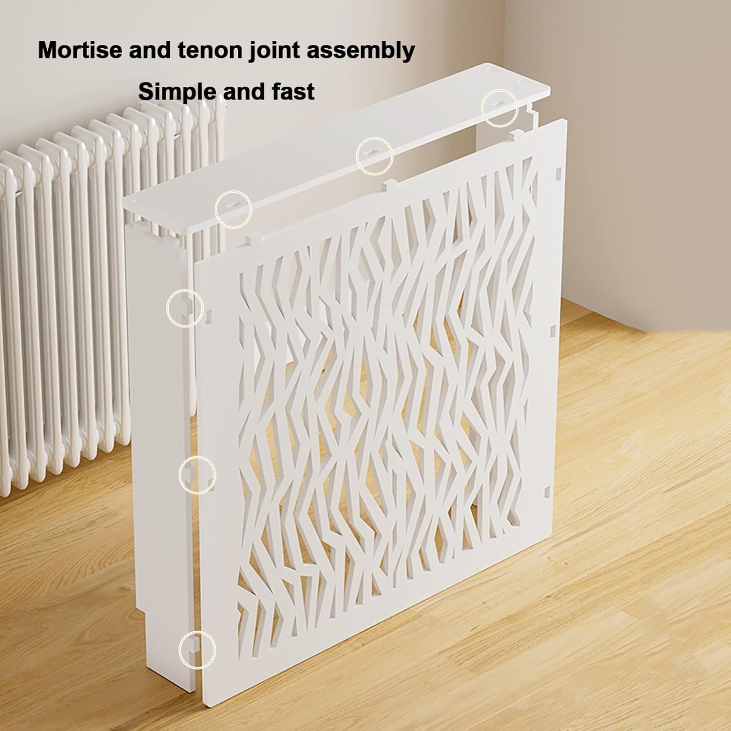 Modern Radiator Cover Steam Radiator Shelf Decoration to Hide Cluttered Pipes, for Home Living Room Bedroom Office Heating Cabinet(100x90x25cm/39x35x10in)