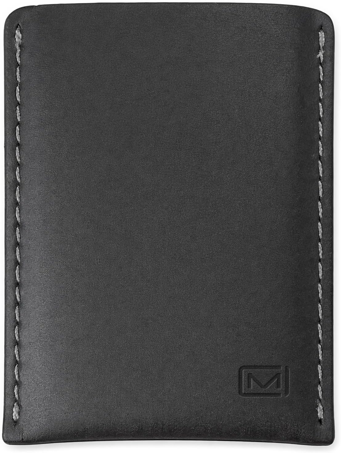 Slim Leather Wallet – Minimalist Card Holder for Men & Women – Front Pocket Design – Easy Bottom Access – Holds 2–10 Cards – Premium Leather – Full Protection (Black)