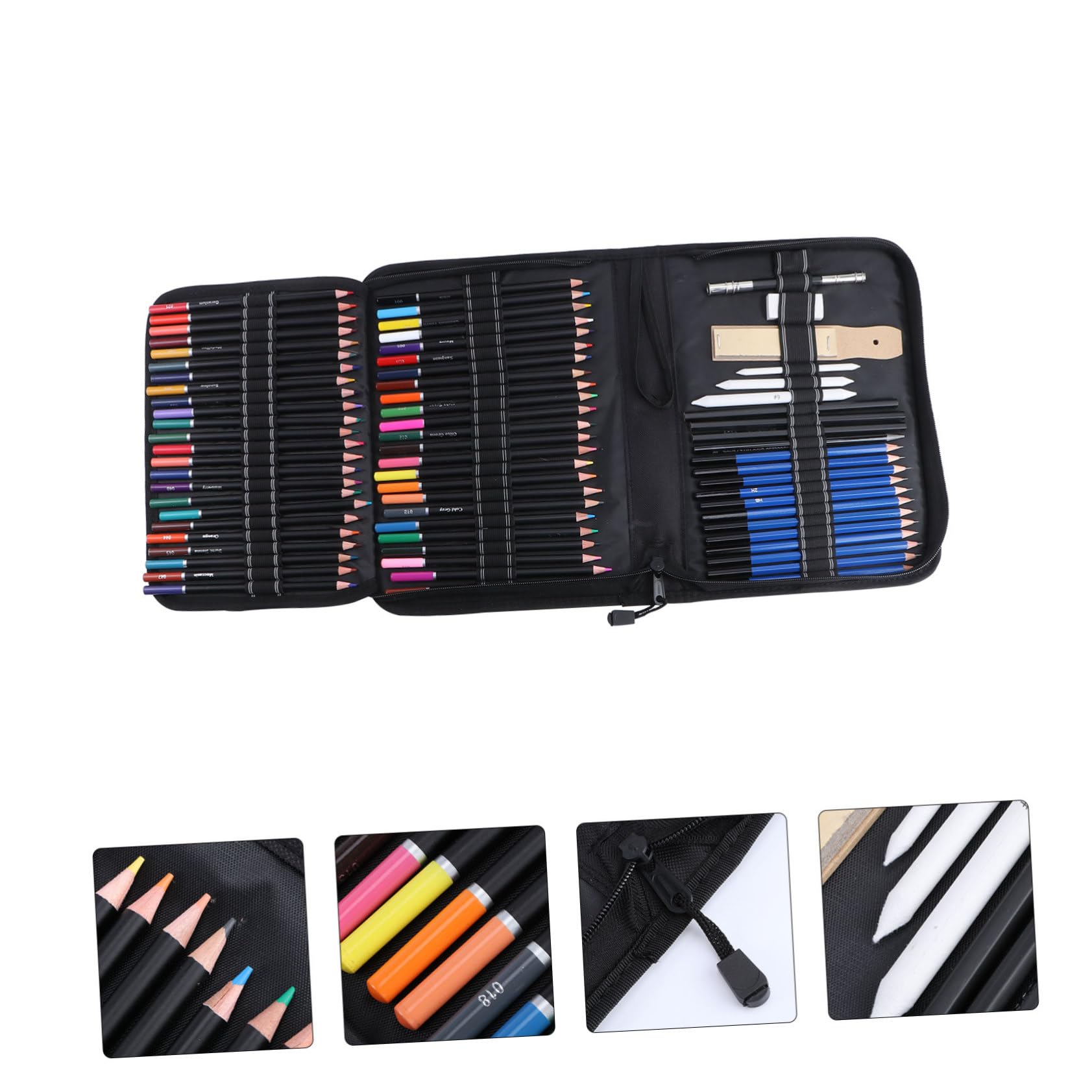CAXUSD Crayons de Couleur Pochette, Coffret 95 Pièces pour Dessin