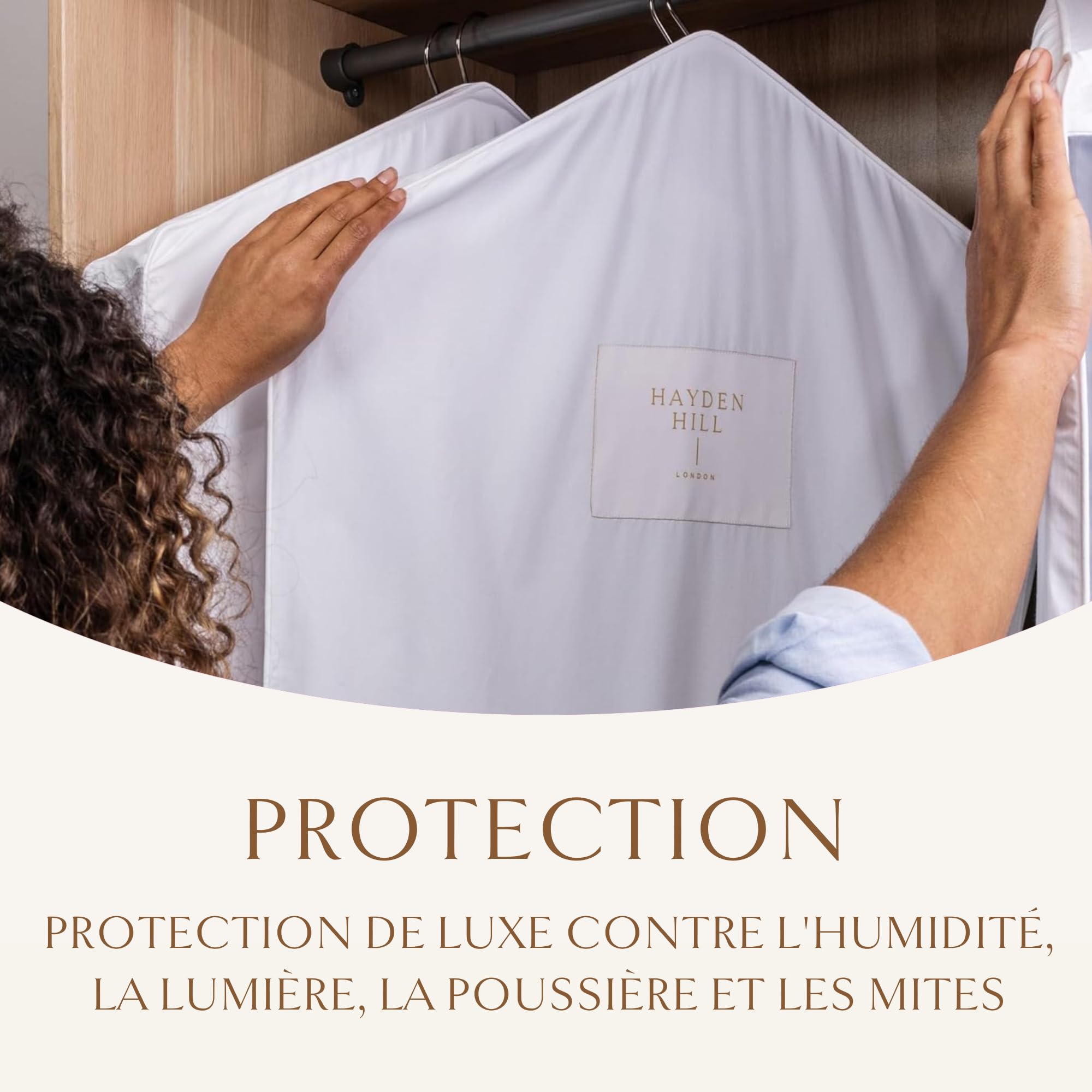 Hayden Hill Housse à Vêtements de Luxe en Coton Bio, Robes Courtes, 101 cm