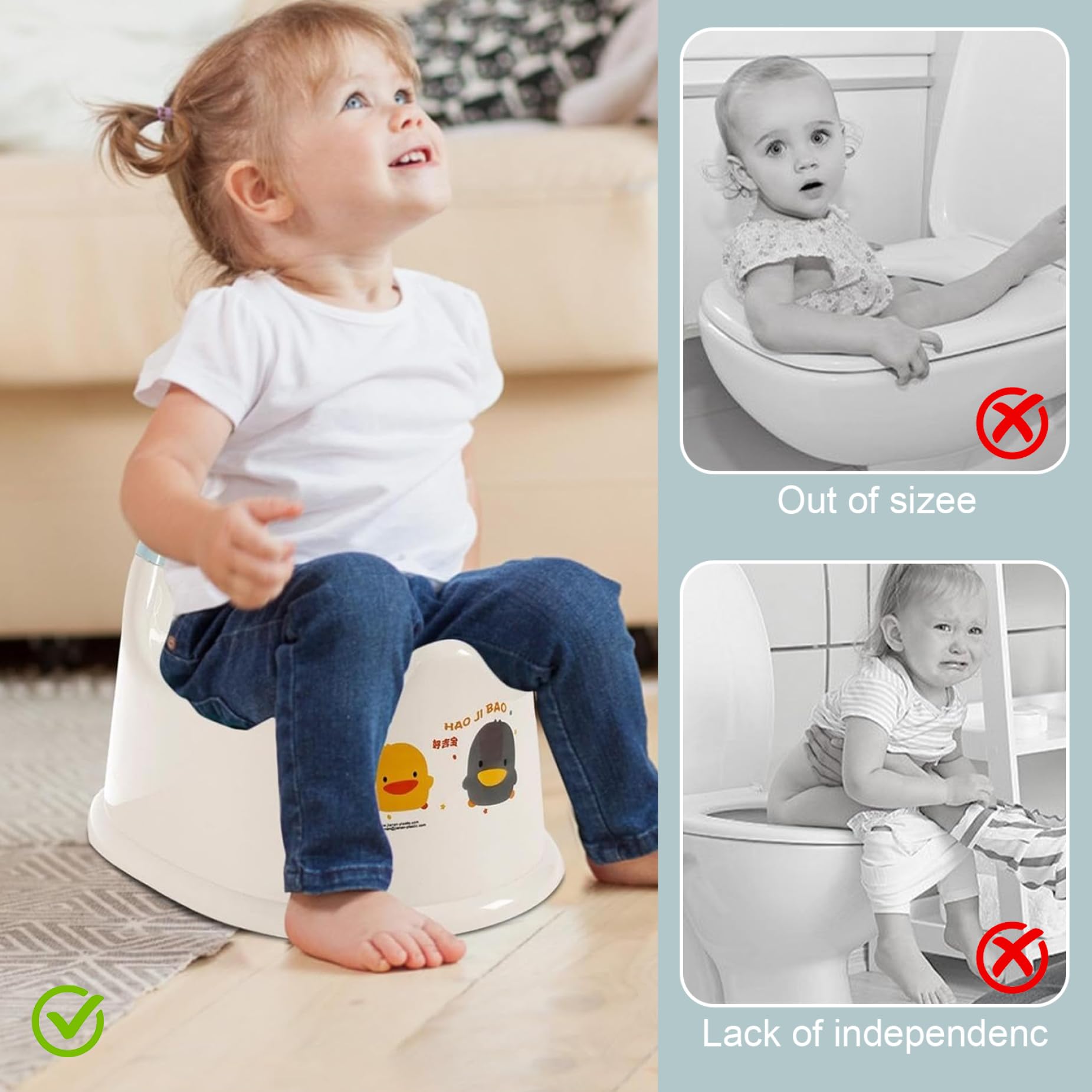Baby Potty Training Toilet, Baby Potty Portable Mini Chair Detachable Spill Proof Toilet with Inner Bucket Thicken Training Cartoon Seat, Chair — view 6