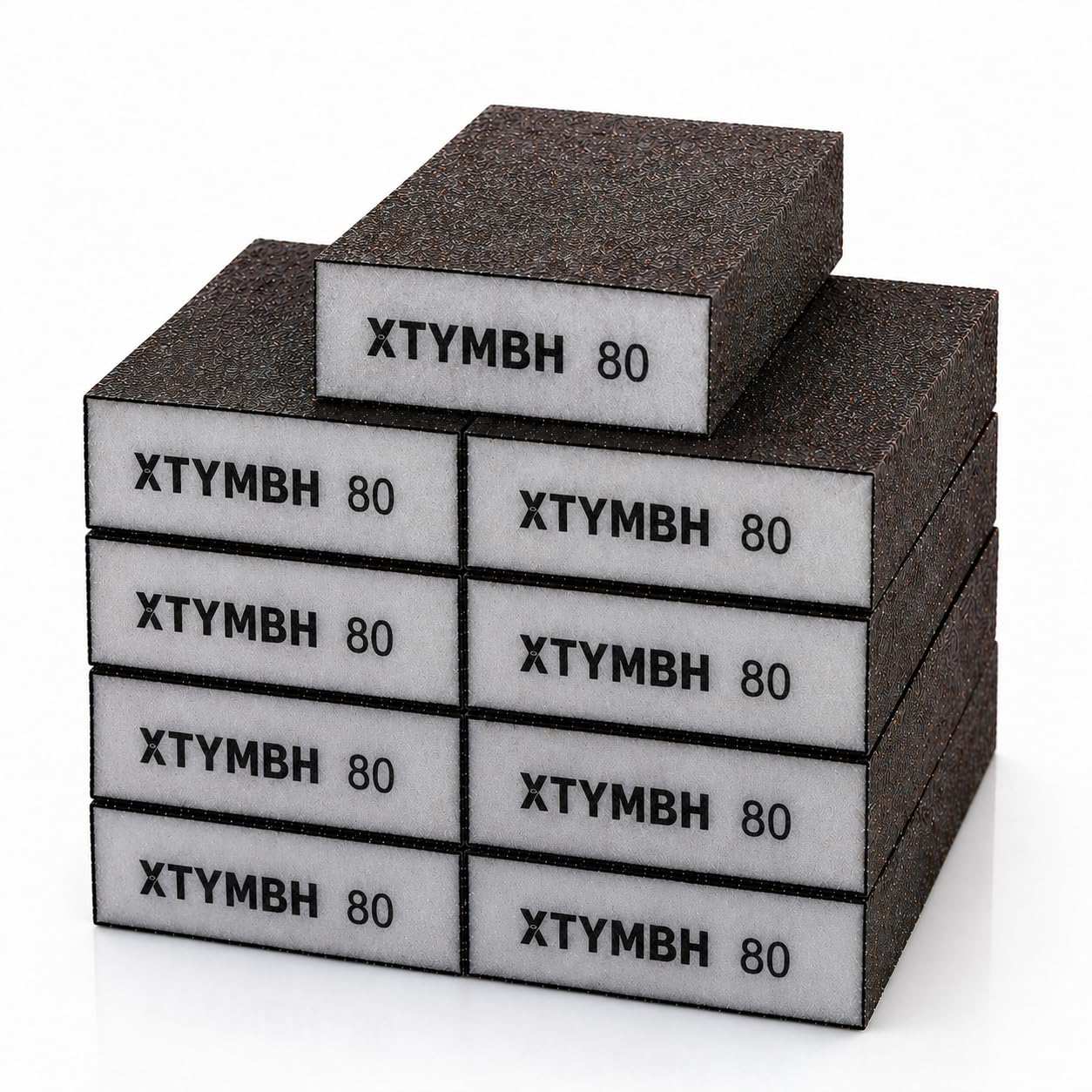 XTYMBH 9 Pcs Sanding Blocks, Wet and Dry Sandpaper Block, 80 Grits Handmade Sandpaper Blocks, Washable and Reusable Sanding Sponge for Wood, Furniture, Metal and Drywall Polishing