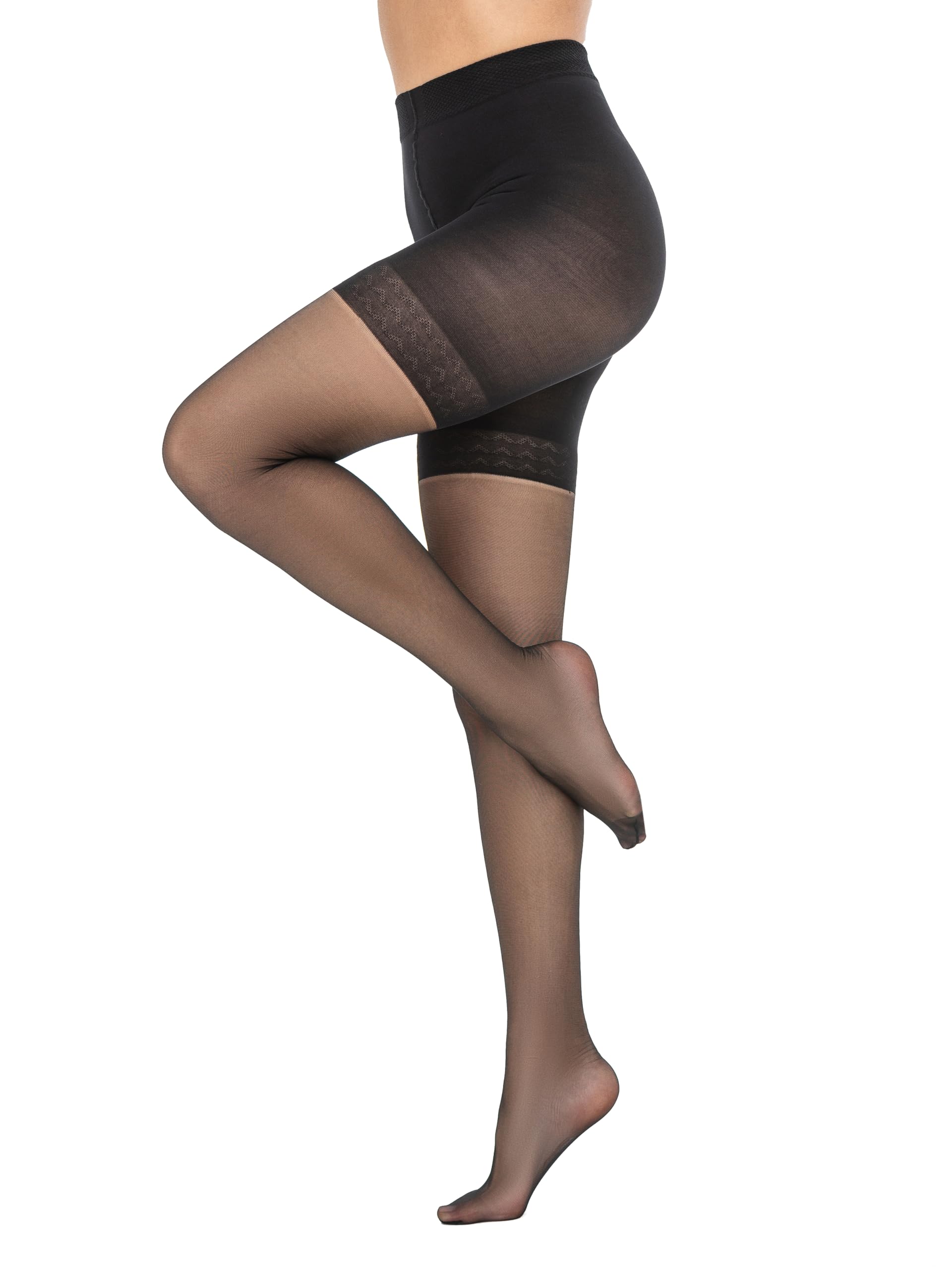 20D Control Top Tights for Women Tummy Shaping Sheer Pantyhose
