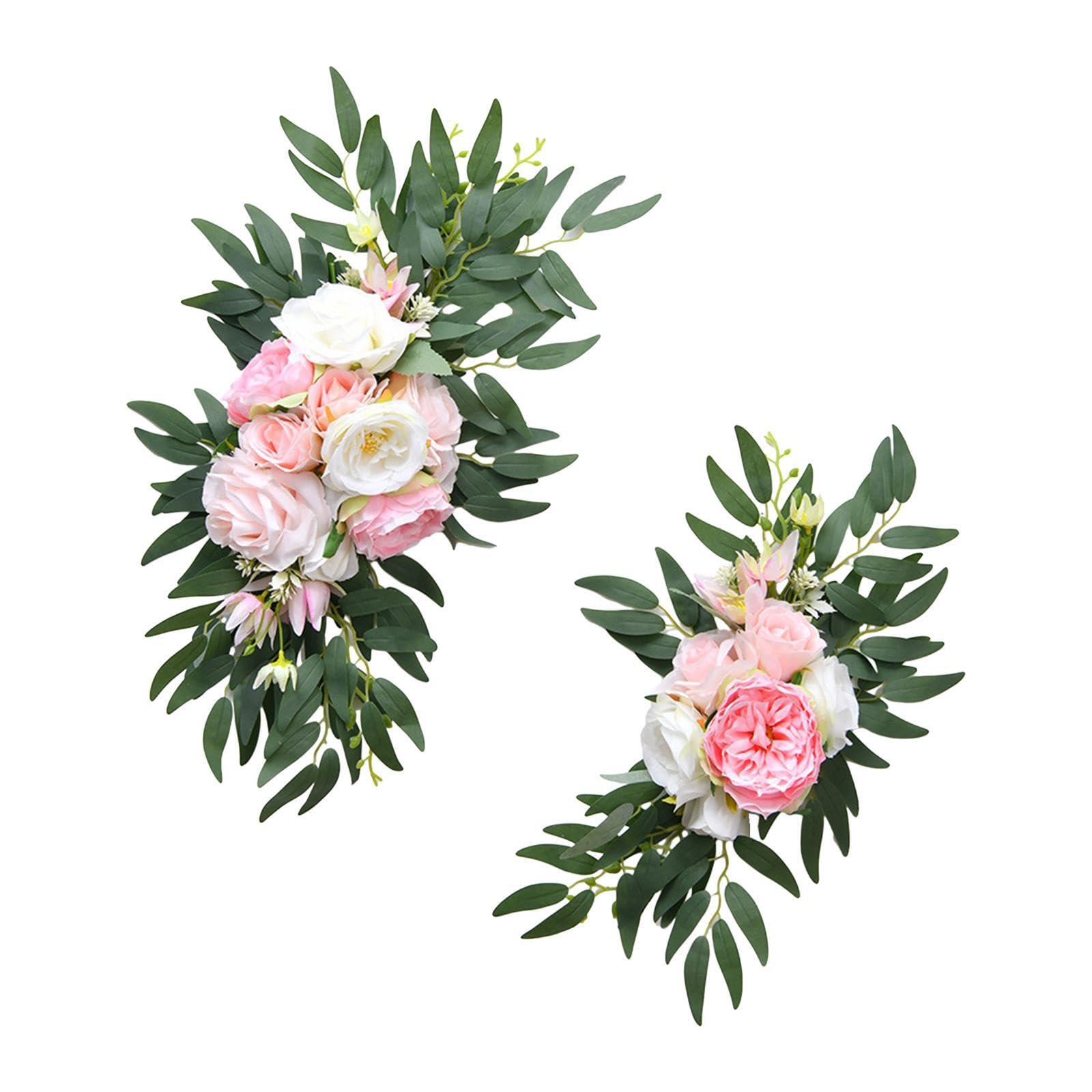 Zambuph Charming Artificial Floral Swag Wedding Flowers Unique Silk Arrangement Essential For Home Decoration And Ceremony Centerpieces Artificial Floral Swag, Pink