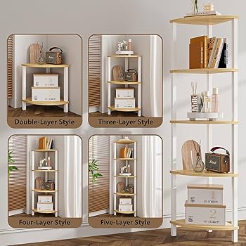 ミルク Amazon.com: VIMBER Corner Shelf, 5-Tier Corner Bookshelf