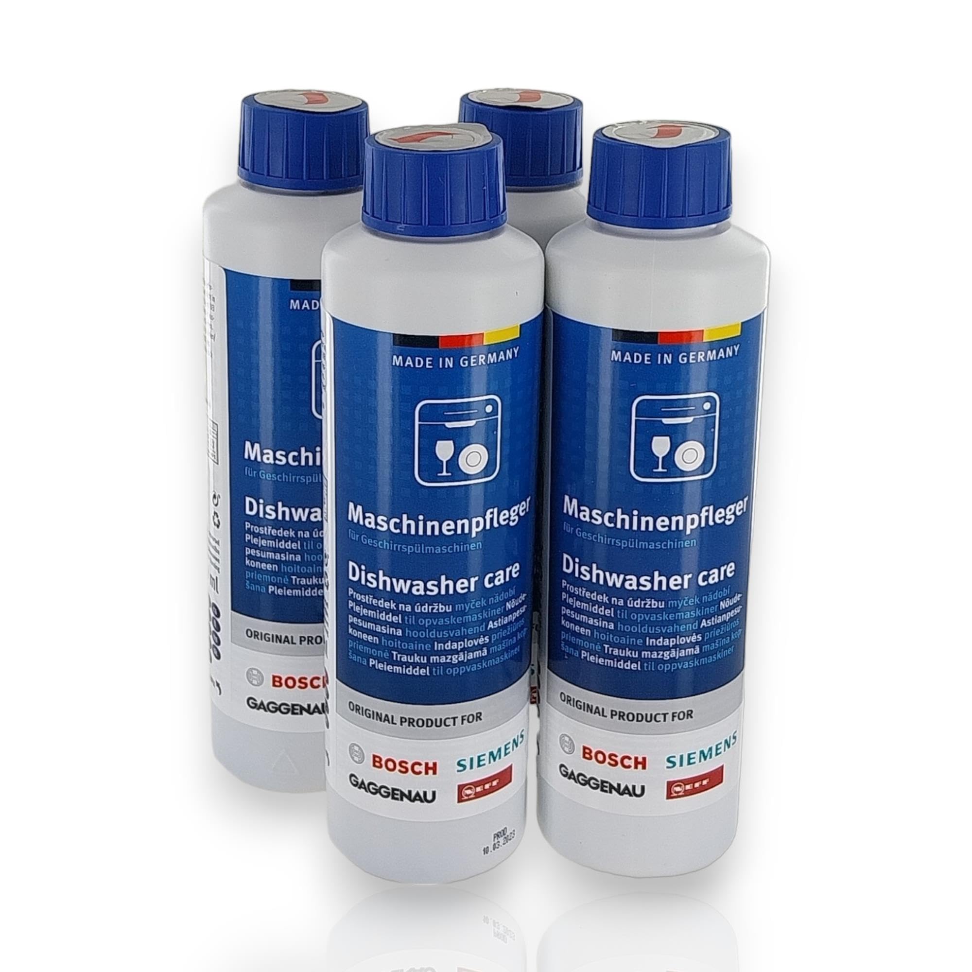 4 limpiadores de máquina de 250 ml para lavavajillas Bosch Siemens 00311997 00311304 00311565 00311566 00311625 00311719 00311994 00311993 elimina la grasa y la cal k depósitos