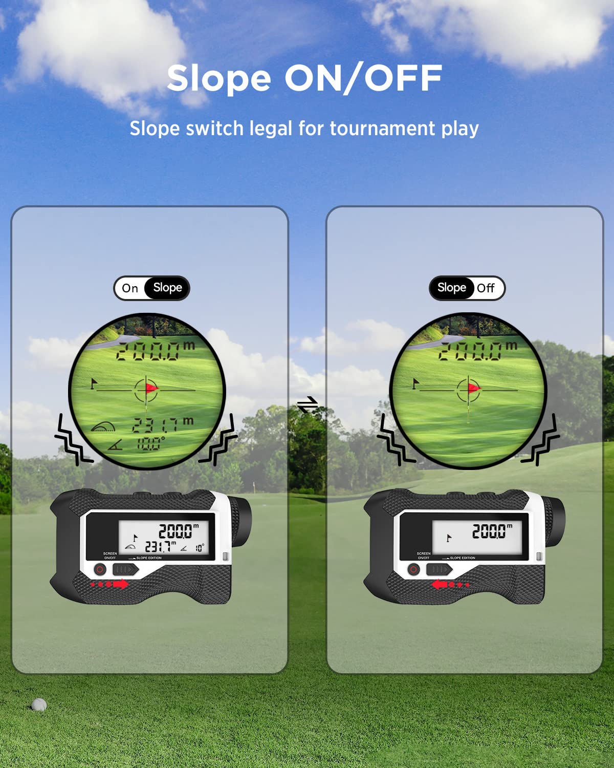 MiLESEEY PF3S Telemetro Golf/Caccia Da 800M con Display LCD Telemetri da Golf, con Interruttore di Inclinazione, Blocco Bandiera e Vibrazione, Precisione ± 0,5M, Montaggio su Treppiede