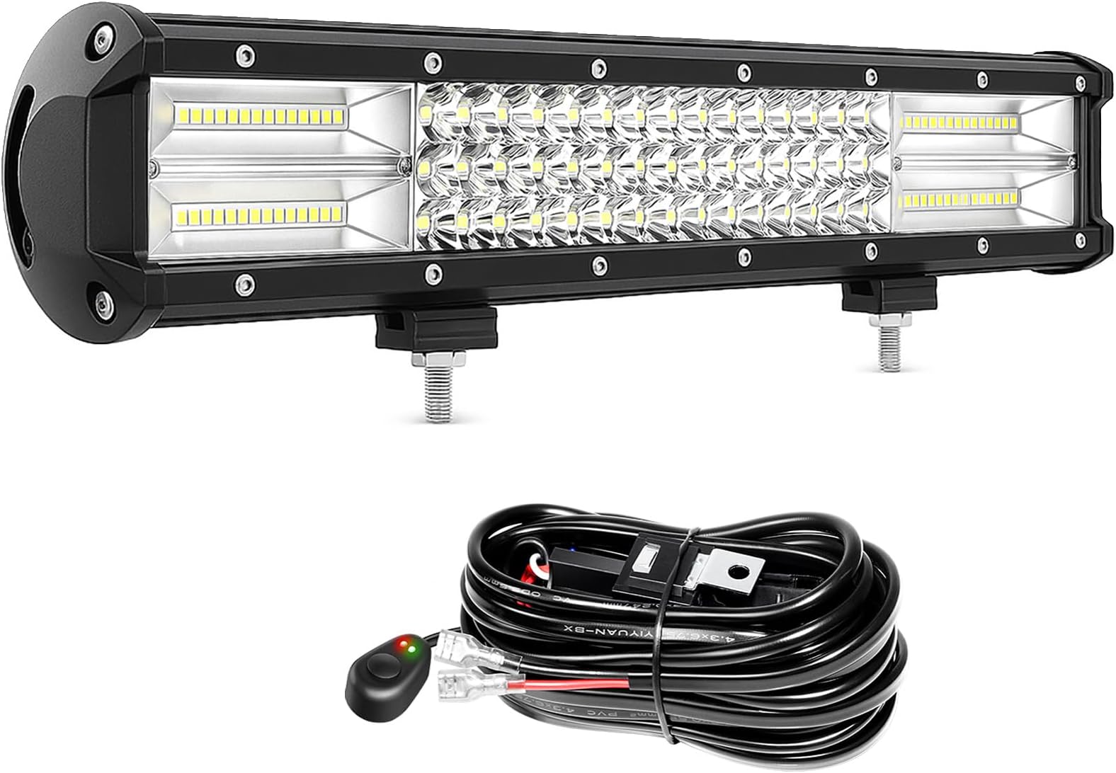 Willpower LED Light Bar 20 Inch 288W-Spot Flood Combo Beam Off Road Lights Triple Row Waterproof Work Light with Wiring Harness for Trucks SUV ATV UTV Boat Lights