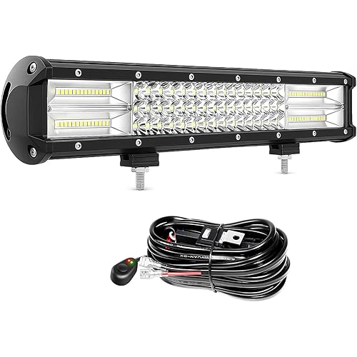 Willpower LED Light Bar 20 Inch 288W Spot Flood Combo Beam Waterproof Off Road Driving Light with Wiring Harness for Truck SUV ATV Boat