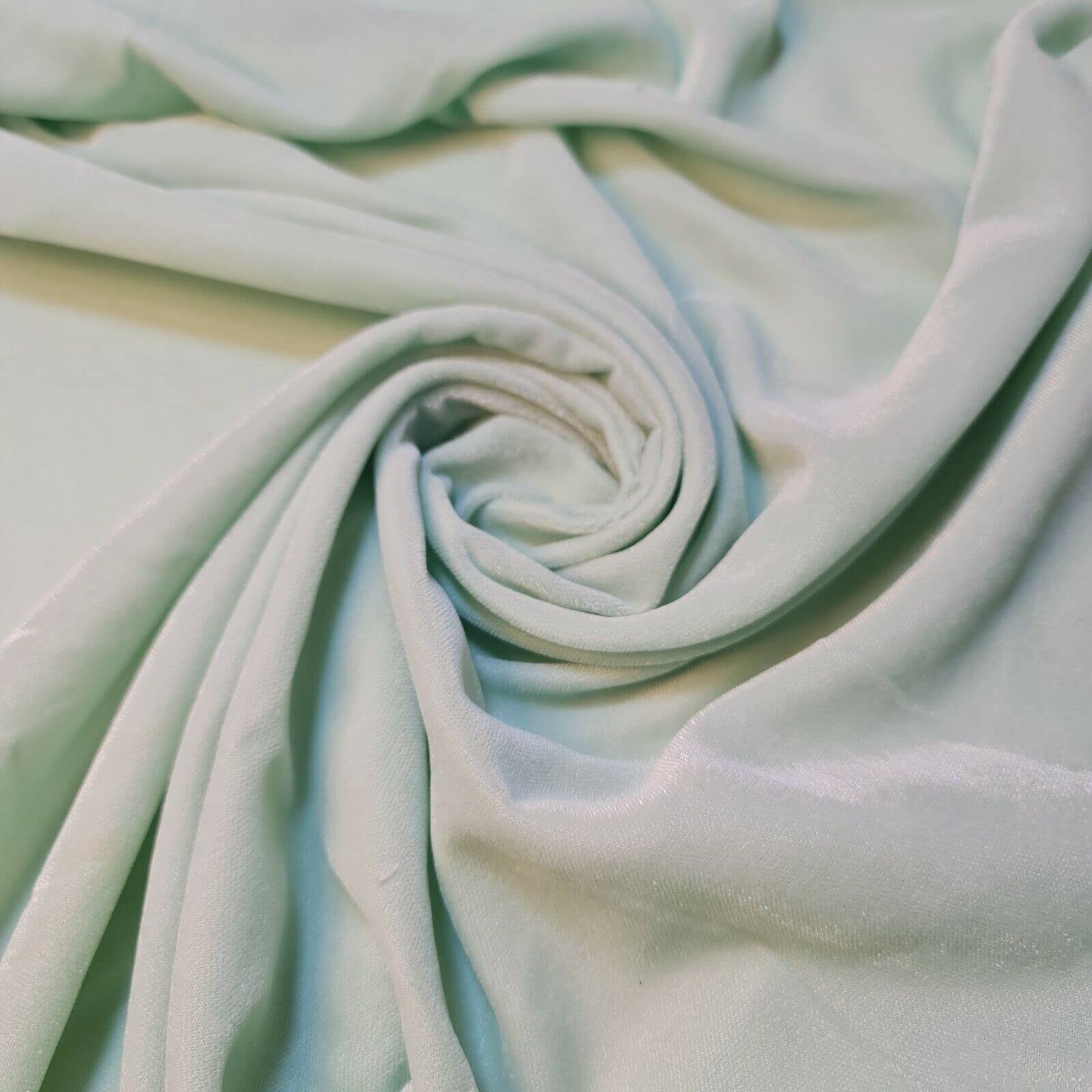 Three Crown Velvet Fabric Soft Strong Material - Home Decor, Curtains, Upholstery, Dress - 112cm Wide (Pastel Mint, 2 Meter)