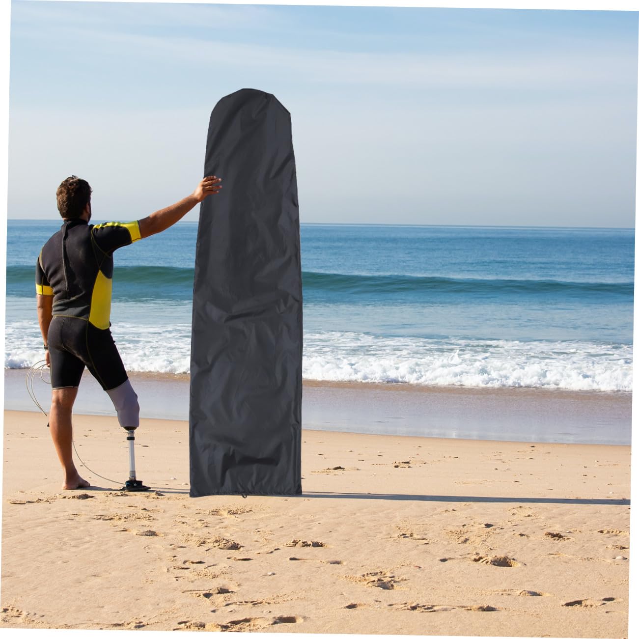 Toyvian Schwarze Surfbretttasche aus Oxford Stoff mit Praktischem Schutz für Outdoor Surfboards und Staubschutz für Altersgruppen