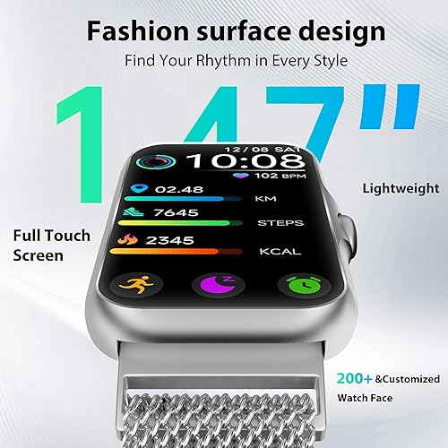 Miniatura 2 de Rastreador de actividad física con frecuencia cardíaca continua 247, monitor de oxígeno en sangre, reloj inteligente con monitor de sueño,