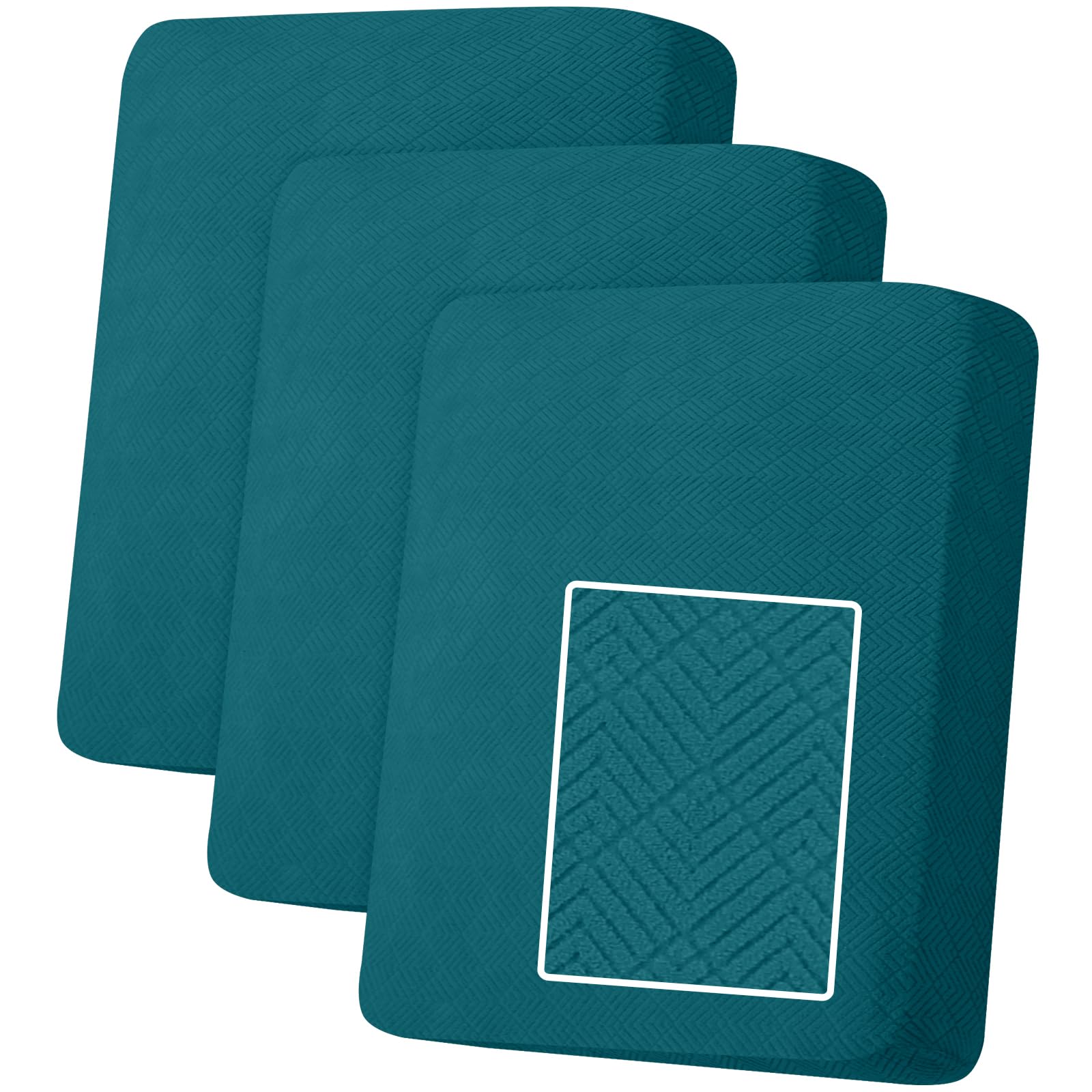 MAXIJIN Elastic Sofa Seat Covers, Universal Couch Seater Covers, Couch Seat Slipcover Protector Replacement for Individual Cushion with Elastic Bottom (Blackish Green, 1 Seater*3)