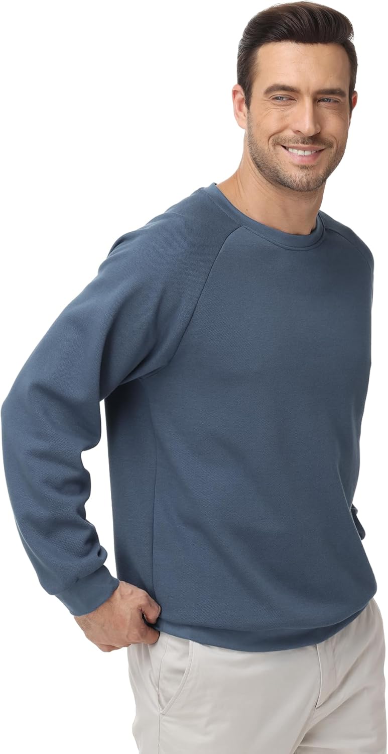 Men’s Lightweight Thin Cotton Crewneck Sweatshirt – Casual Long Sleeve Pullover for Spring & Fall Layering - Image 2