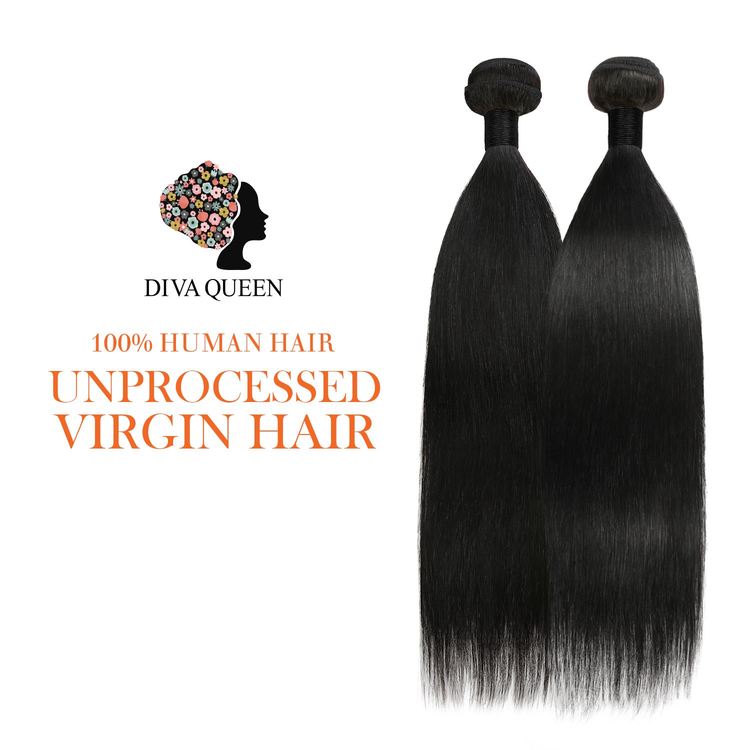 Amazon.com : DIVA QUEEN 7A Brazilian 100% Virgin Human Hair Weaves 2  Bundles With 360 Lace Frontal Closure Natural Straight NATURAL COLOR (14 16  + 14) : Beauty & Personal Care