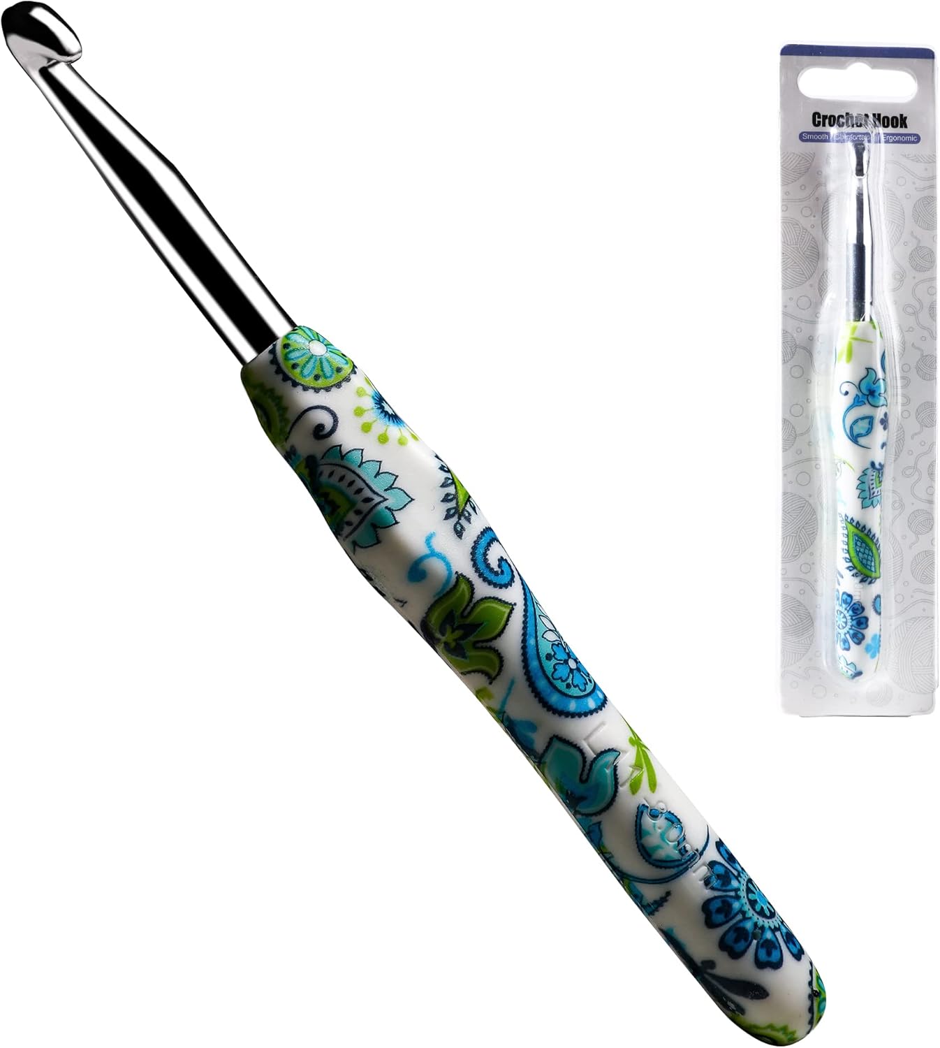8mm Looen Crochet Hook, Ergonomic Handle for Arthritic