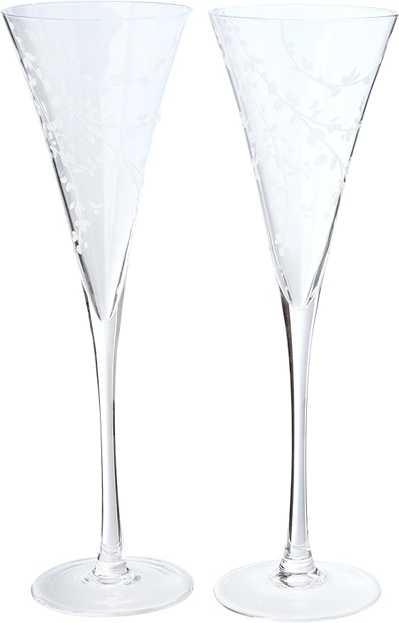 Kate Spade New York Women's Gardner Street Toasting Flute Pair Clear Glassware
