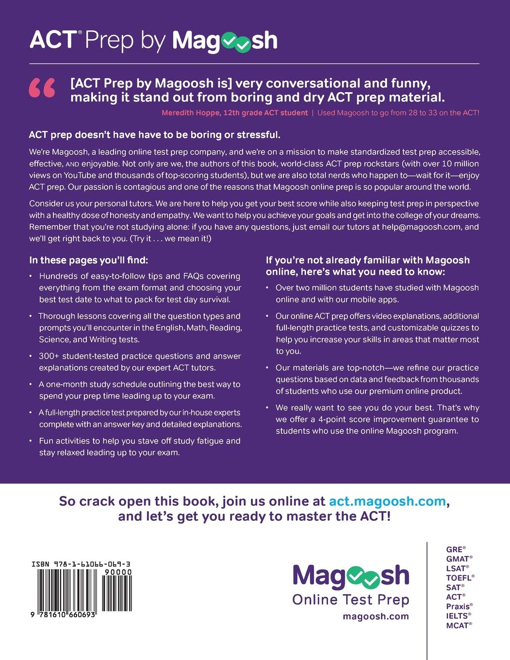 ACT Prep by Magoosh: ACT Prep Guide with Study Schedules, Practice Questions, and Strategies to Improve Your Score